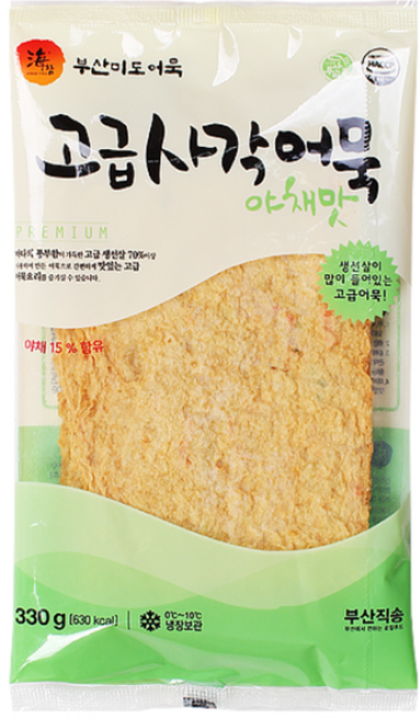 부산어묵 미도식품 고급사각어묵 야채맛 대특상 2팩, 2개, 330g