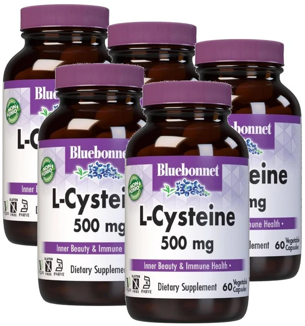 블루보넷 엘 시스테인 500mg 캡슐 Bluebonnet L-Cysteine, 60정, 5개 - 쿠팡