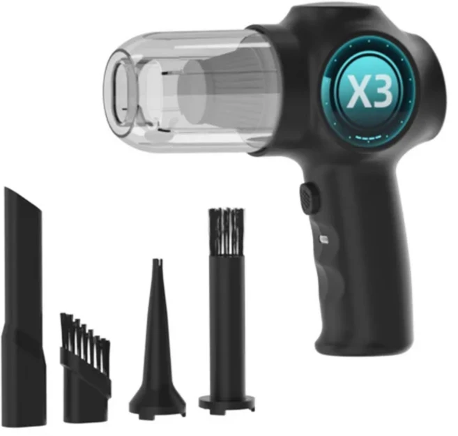 2-In-1 진공 청소기 자동차 무선 핸드 헬드 휴대용 미니 데스크탑 슈퍼 강력, 02 Black