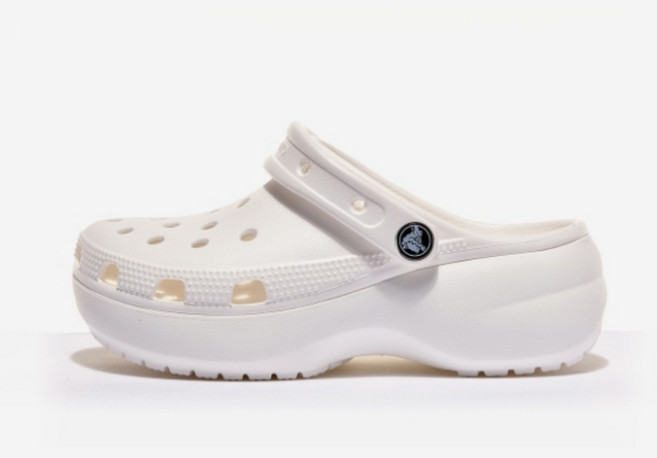 [국내매장판] 크록스 여성 클로그 화이트 클래식 플랫폼 206750-100