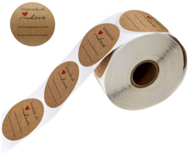 NOV- 크라프트 홈메이드 스티커 500P 구디백 선물 포장 데코 스티커, 상세페이지 참조, 상세페이지 참조