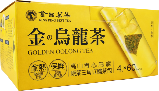 金品茗茶 金烏龍茶 原葉三角立體茶包, 4g, 1箱, 60個裝