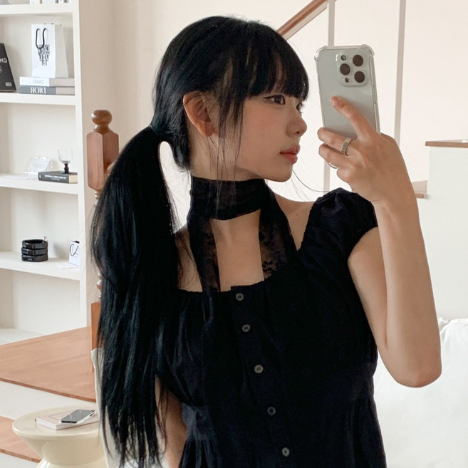블루씨티 시스루 패턴 메쉬 여름 롱 스카프 머플러