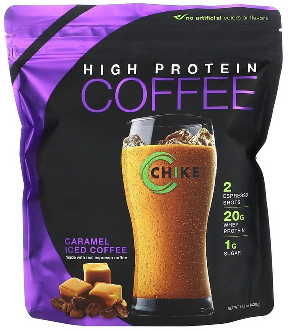 치키 뉴트리션 Chike Nutrition 하이 프로틴 아이스 커피 캐러멜 420g14.8oz123603원산지:기타, 분말, 1개, 420g - 쿠팡
