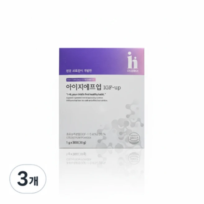 [정품] i-hi 아이하이 아이지에프업 IGF1 IGF-1 1g x 30포 밀크맛, 3개, 30정 - 쿠팡