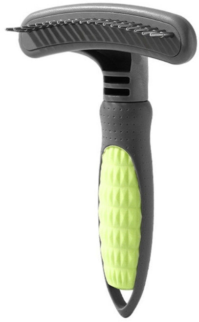 강아지 털 빠짐 방지 및 엉킴 제거용 빗 마사지 빗 엉킴 제거용 갈퀴, Green, single row