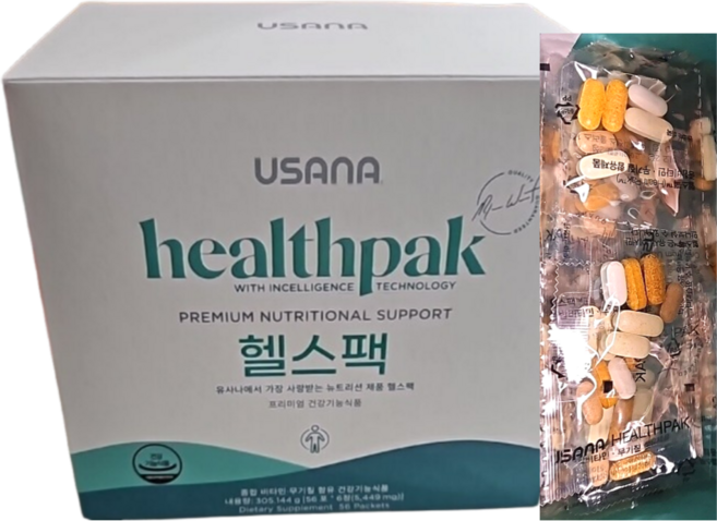 [USANA] 유사나 헬스팩 종합 멀티비타민 필수미네랄 56포 비타민은 유사나 USANA healthpak 프리미엄 건강기능식품, 1박스