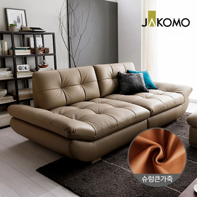 버블리 스윙 3.5인 기능성 슈렁큰 천연면피 소가죽 소파, 머드