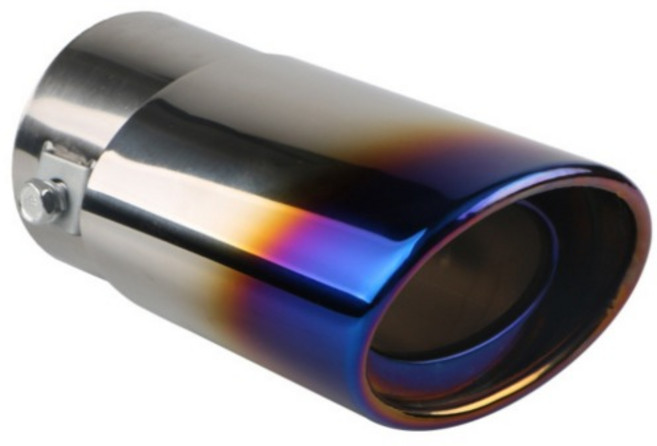 머플러팁 자동차 배기구 마후라 튜닝 1구 싱글 블루직선