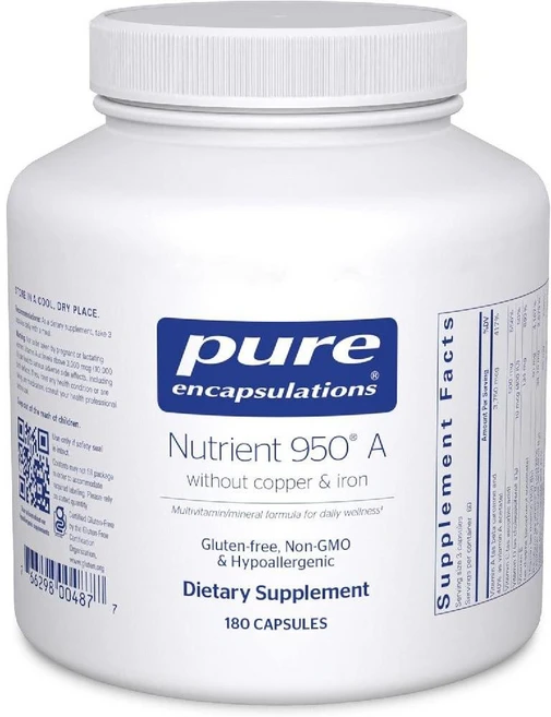 Pure Encapsulations Nutrient 950 A Without Copper Iron 종합 비타민/미네랄 포뮬러 180 캡슐, 1개, 180정 - 쿠팡