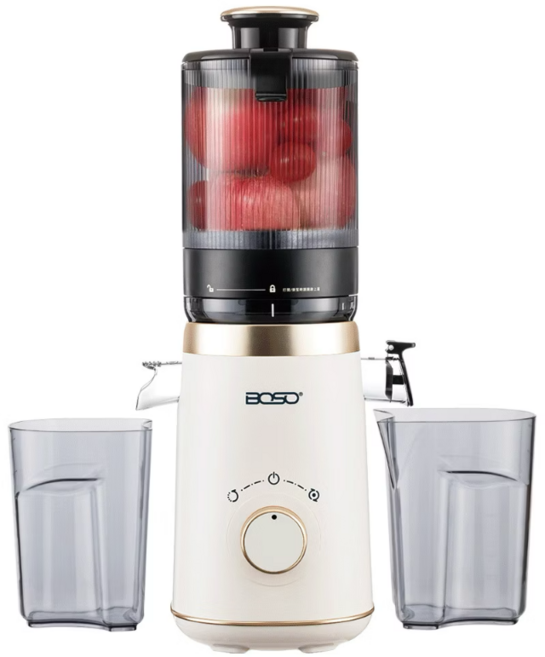 BOSO 慢磨榨汁機 120mm 超大口徑, 白色, BOHO-SJ120W