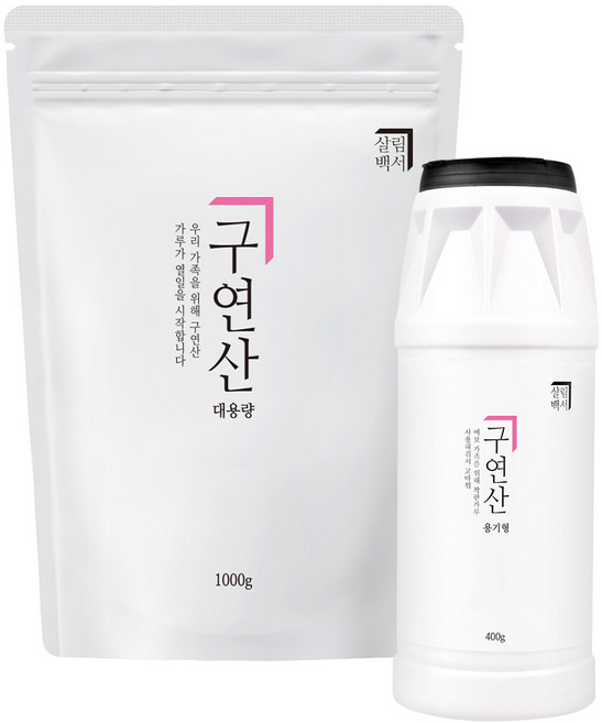 살림백서 대용량 구연산 용기형 400g + 리필 1kg 세정제 세트, 1세트, 1.4kg