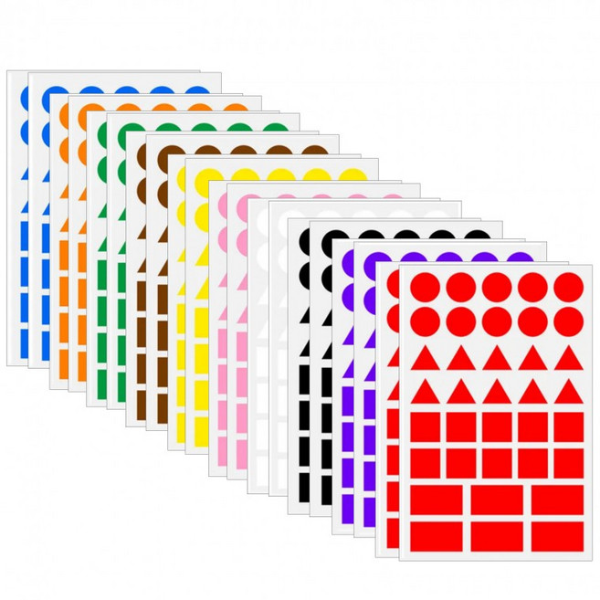 다양한 도형 라벨 스티커 DIY 20장, 혼합(S5187) 720개입, 1세트