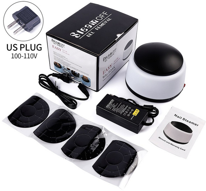 36W 스팀 폴리쉬 네일 젤 제거 아세톤 쏙 오프 리무버 머신 5분 전기 UV 광택 도구, 01 01 CHINA, 03 03 US plug, 1개
