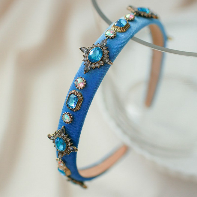 럭키밤비네 여아 퀸즈엔틱 보석 아동용 헤어밴드 머리띠