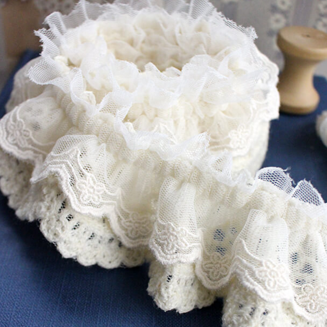 릴리패브릭 주름레이스]니트별꽃이중주름-3color (1541823), 1개, 블랙