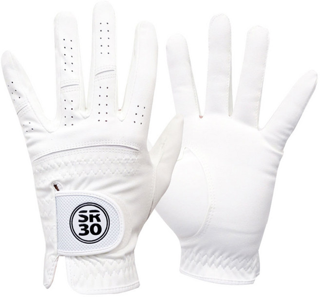 SR30 스페셜 기능성 인조가죽 남자 골프장갑(왼손), 화이트, 1개