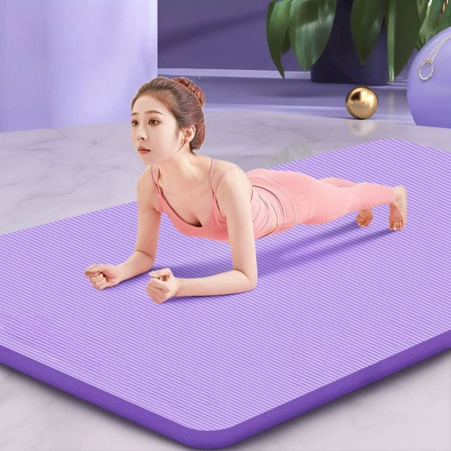 매트 퍼플형 홈트레이닝 스트레칭 쿠션 필라테스 요가 10mm NBR 방수요가 휴대용 접이식 프리미엄 초보, 1개, 퍼플