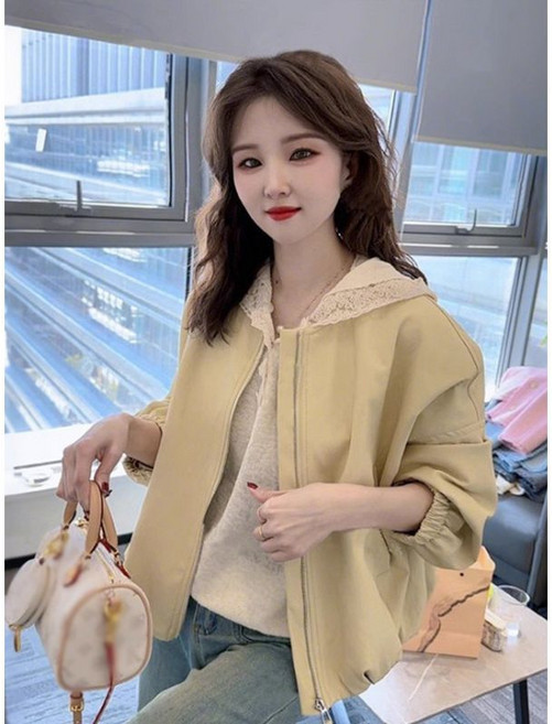 蛋白皮短款皮衣外套女 時尚休閒圓領夾克上衣