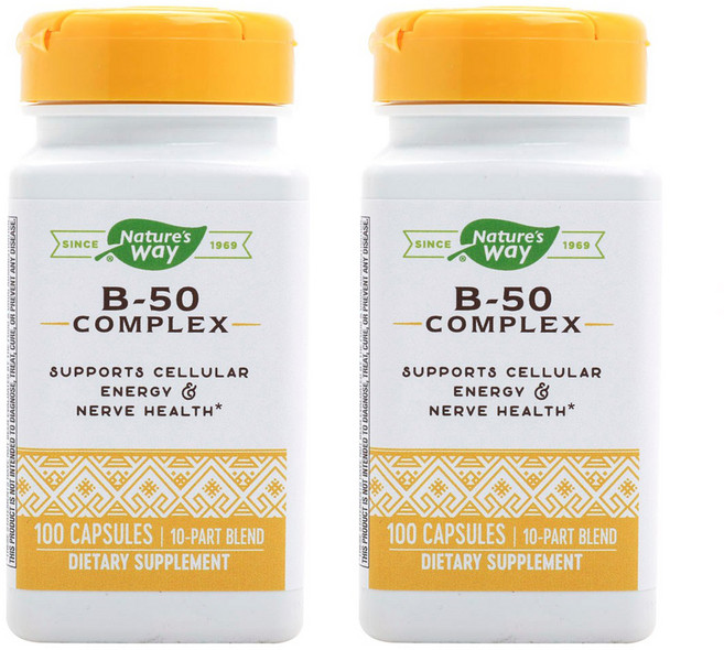 Nature's Way 然萃維 維他命B-50輔酶複合膠囊, 100顆, 2罐