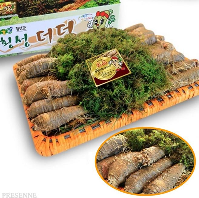 프리미엄 횡성더덕 등나무 채반 포장 5호 특 고랭지 국산더덕, 1개