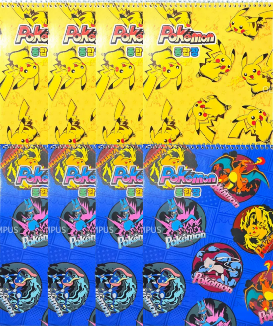 포켓몬스터 무선 종합장 20매, 8개, 블루+옐로우