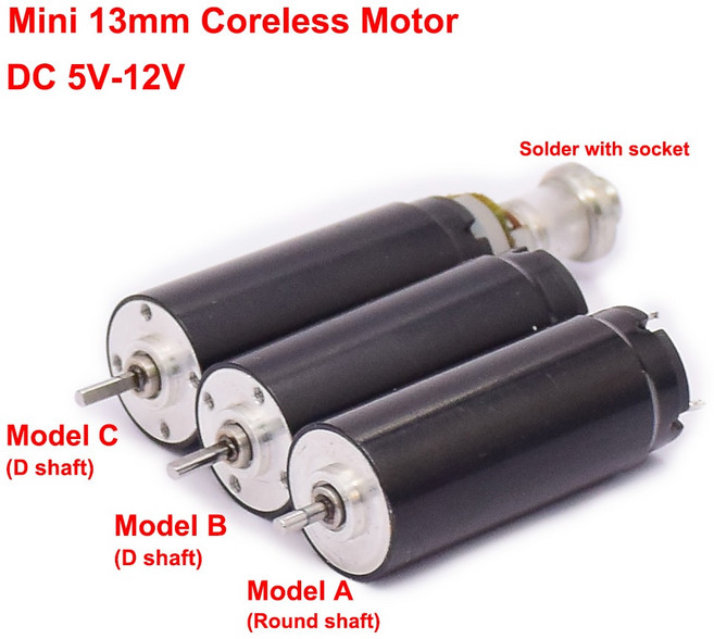 1332 5 극 로터 마그네틱 대형 코어리스 모터 그라인딩 머신 타투 Maxon Faulhaber 교체 DC 5V-12V 13m, A Round Shaft, 1개