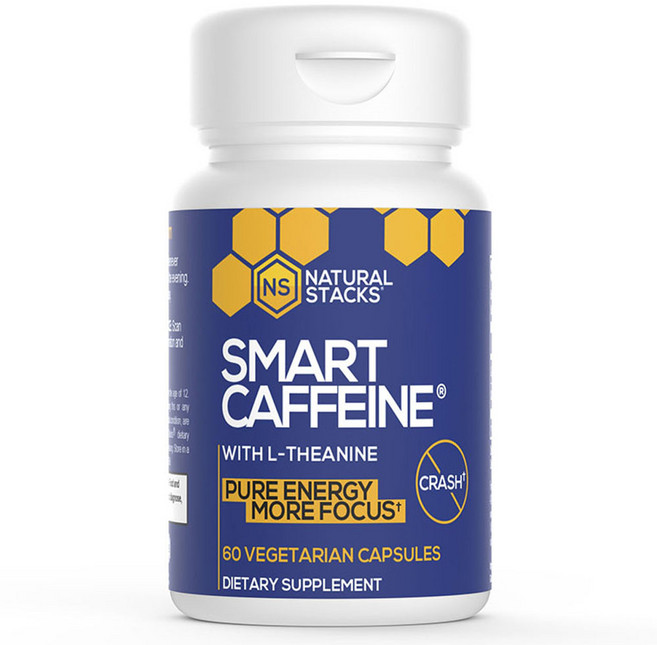 Smart咖啡因茶胺酸素食膠囊, 1個, 60顆
