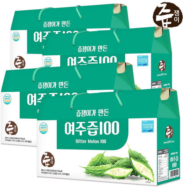 즙쟁이 여주즙 4박스 120포, 2.4L