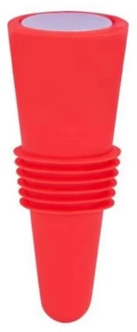 1PC 실리콘 와인 및 음료 병 뚜껑 세트 누출 방지 샴페인 실러 스토퍼 코르크 보호기 재사용 가능, 03 Red