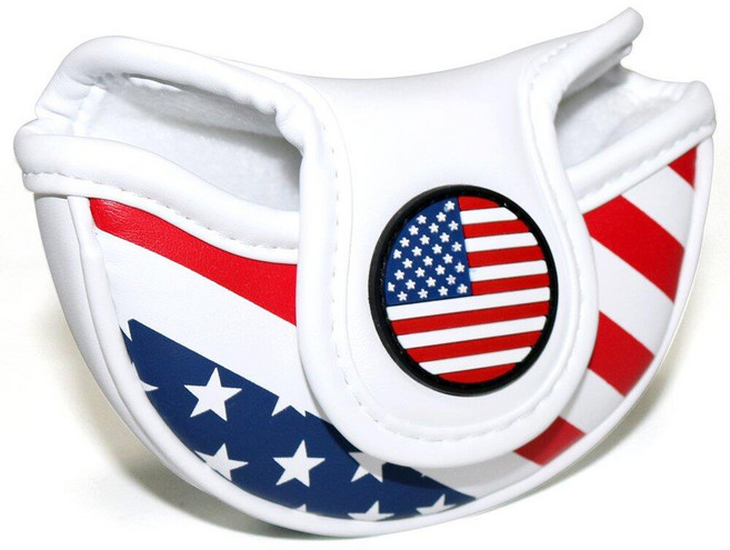 Craftsman Golf 스타즈 앤 스트라이프 USA 국기 퍼터 커버 센터 샤프트, 오프셋 샤프트/미드 말렛용, 5) 오프셋 샤프트미드 말렛용, 1개