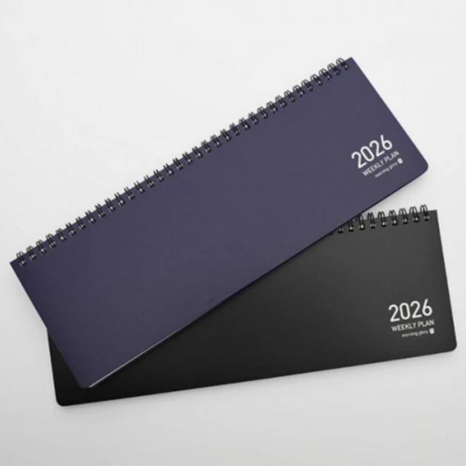 위클리 플래너 2026 날짜형 주간 스케줄러 일주일 플래너, 블랙, 1개 - 쿠팡