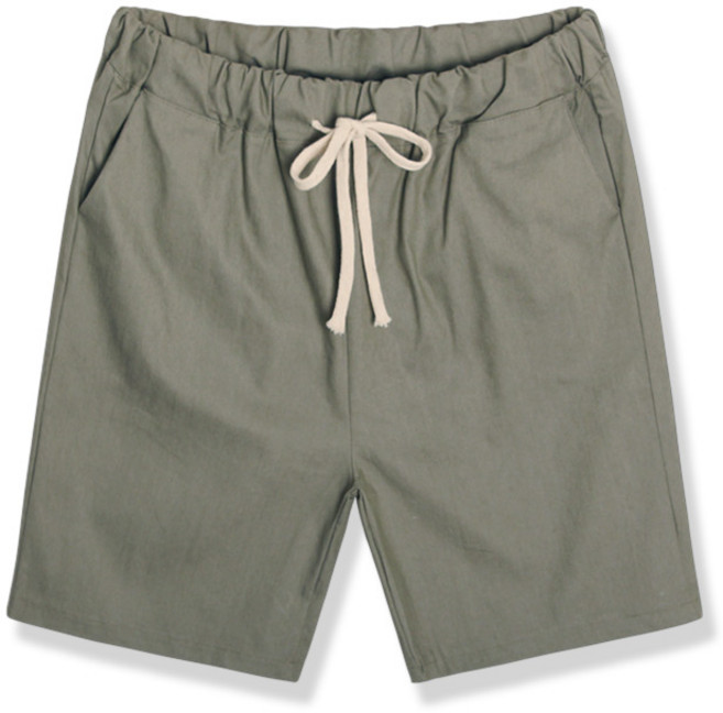 린넨 코튼 면 혼방 5부 빅사이즈 반바지 남성 여성 공용 여름 밴딩 와이드 팬츠