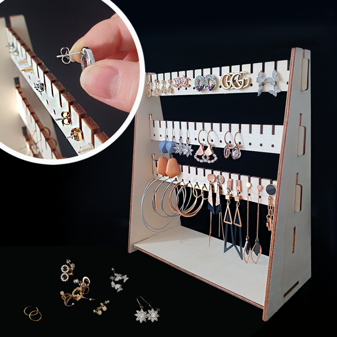 디에나모 진짜편한 귀걸이정리 귀걸이 수납 보관 정리대 목재