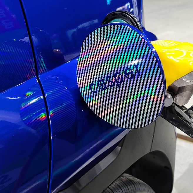 [AM] 더뉴QM6 레이저카본홀로그램 주유구 데칼스티커, 로고유(로고있음), 1개