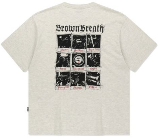 국내매장상품 BROWNBREATH 브라운브레스 반팔티 GEAR TILE TEE - OATMEAL 395668
