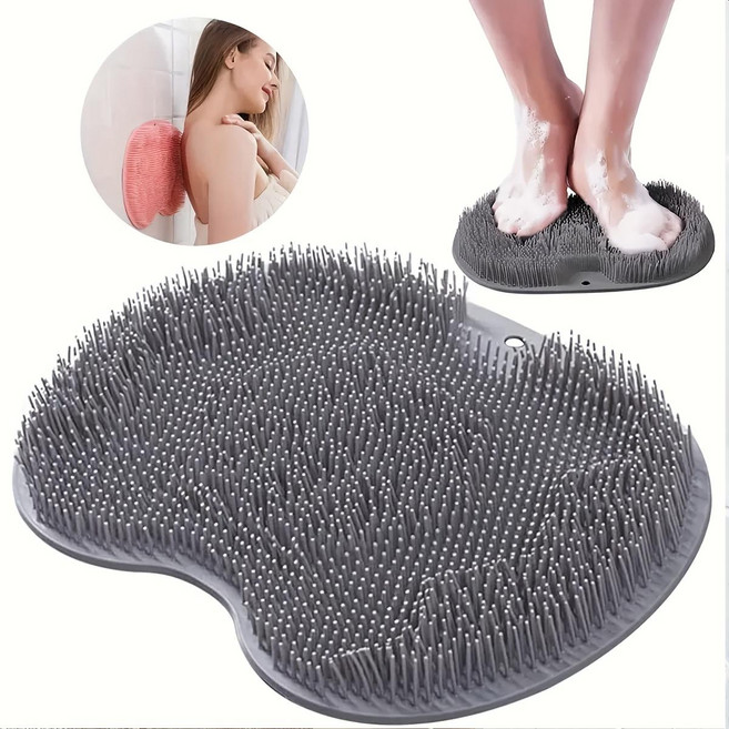 강력 흡착식 실리콘 발 세척 각질 제거 풋브러쉬 매트, 1개입