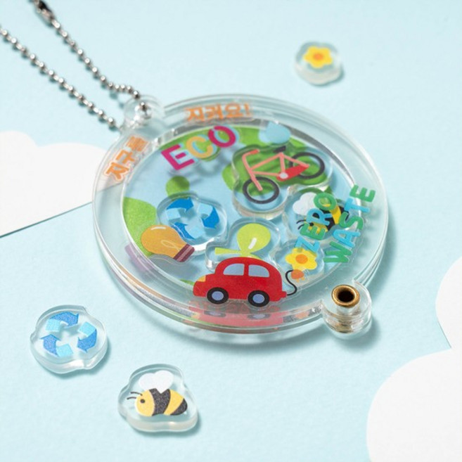 민화샵 아크릴 지구 쉐이커 키링 만들기 지구의 날 가방 걸이 열쇠 고리 환경 보호 키홀더, 아크릴 지구 쉐이커 키링 S2501180, 아크릴 지구 쉐이커 키링 S2501180, 1개