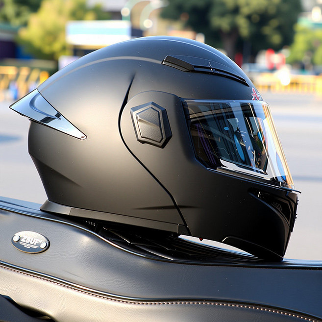 Andes 全罩式安全帽 適用於摩托車電動車 男女通用 四季適用, 磨砂黑色 3C - DOT雙重 防曬內鏡