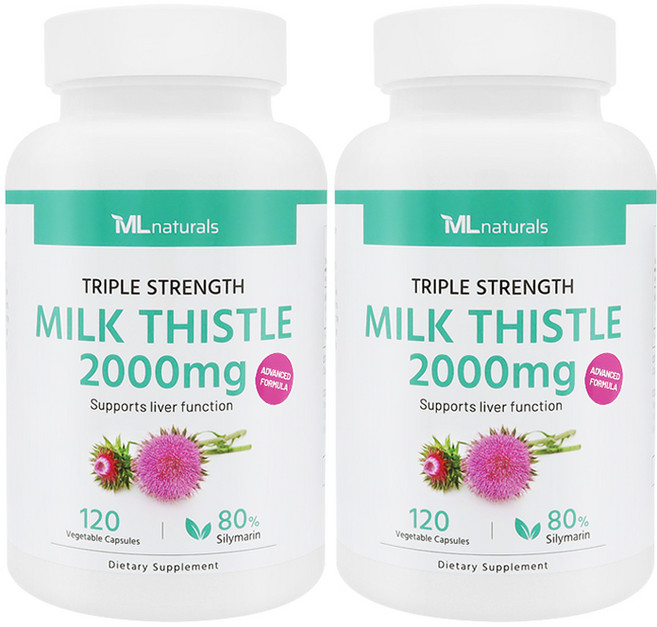 [미국빠른직구] 마이라이프 내추럴스 고함량 밀크시슬 2000mg 120정 2병, 2개