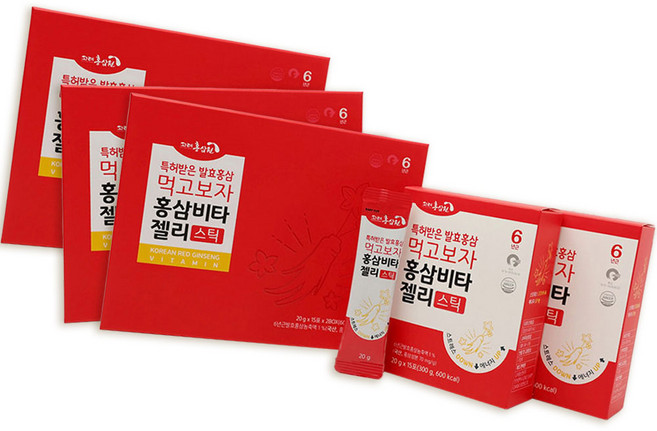 6년근발효홍삼농축액 배 레몬 사양벌꿀 비타민 젤리 고려원, 3개
