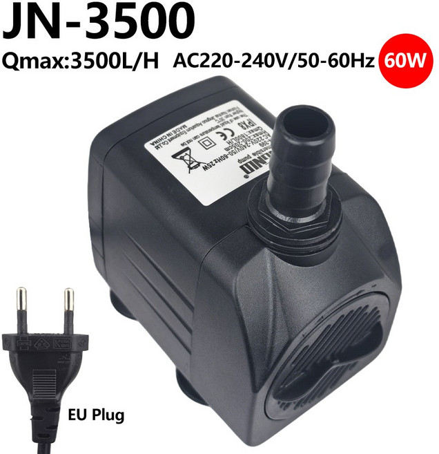 AC220V 다기능 무소음 수족관 수중 펌프 조경용 대유량 물 분사 펌프 어항 물 순환 펌프, JN3500-60W, 유럽 연합