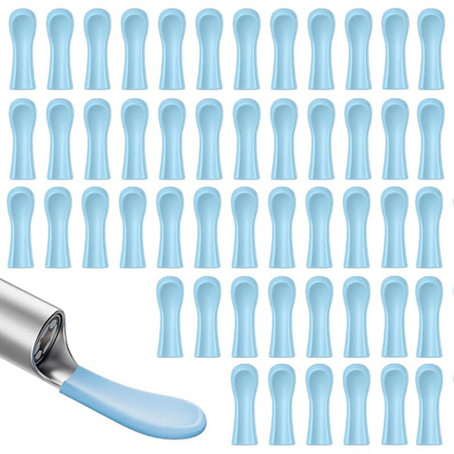 GLOWZEN 귀 클리너 교환 부품 실리콘제 귀 수저커버 50개입 12*3.5mm 블루 귀이개청소용 이어스코프 칩 교환용 스마트 귀이개 대응 관리 간단 귀지 리무버
