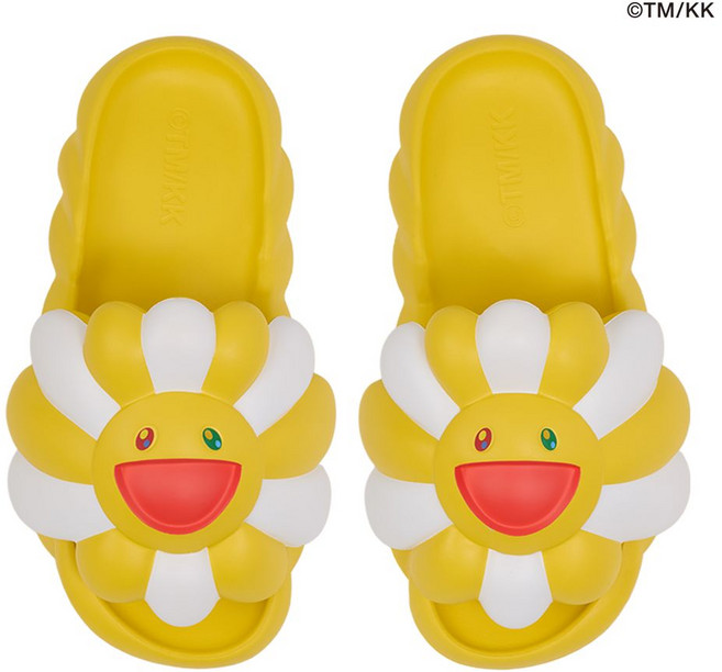 오하나 하타케 풀 블룸 샌들 옐로우 화이트