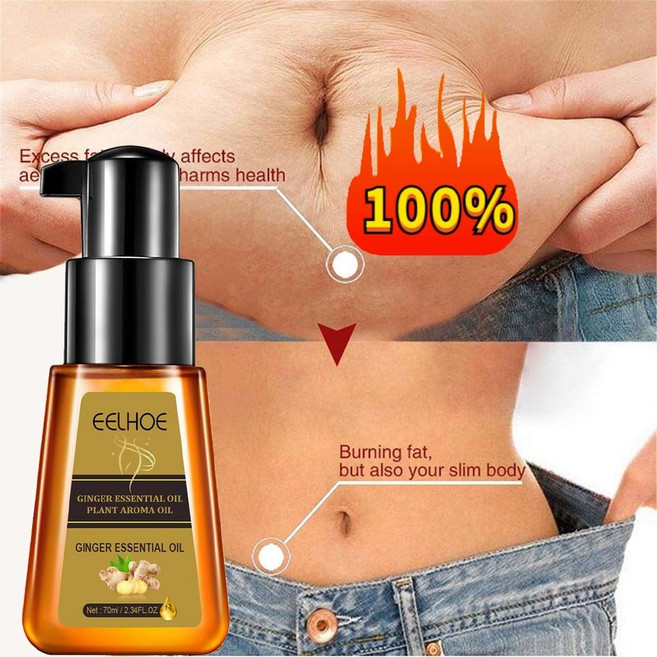 기적의 살빼기 다이어트배꼽패치생강 슬리밍 에센셜 오일 체중 감량 지방 연소 마사지 세럼 배꼽 허벅지, 1개, 70ml