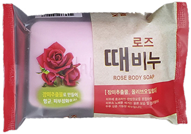 로즈 때비누 1개 바디스크럽 샤워비누 목욕비누 향수때비누, 단품