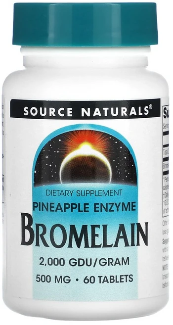 소스내츄럴스 브로멜라인 2000Gdu/Gram 500mg 타블렛, 1개, 60정 - 쿠팡