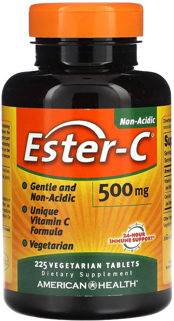 아메리칸헬스 에스터-C 비타민C 500mg 225정 아스코르 빈산 브산 베지테리안 타블렛, 1개