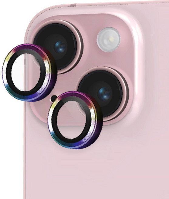 인트그로 카메라 보호 메탈 오로라 링 강화유리, 1개