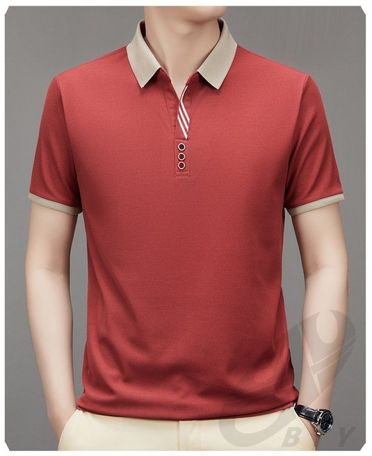 비아이와이 남성 여름 고급 카라넥 폴로 티셔츠 NDH2